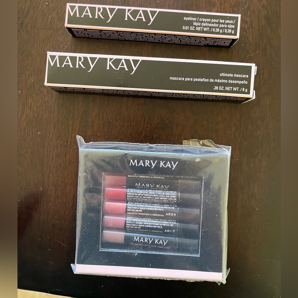 Mary Kay mascara, pencil and free lip glosses